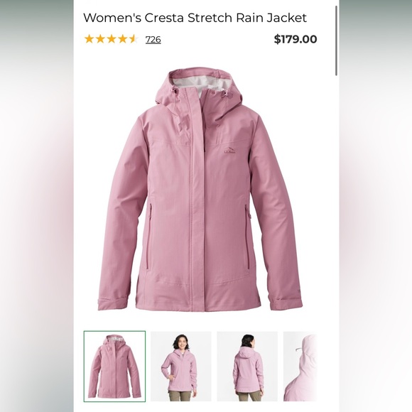 Womens LL bean Cresta Stretch Rain Jacket - Picture 4 of 4